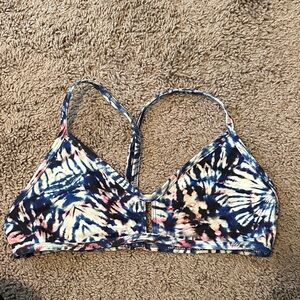 Jolyn Clothing Blue and Pink Patterned Bikini Top